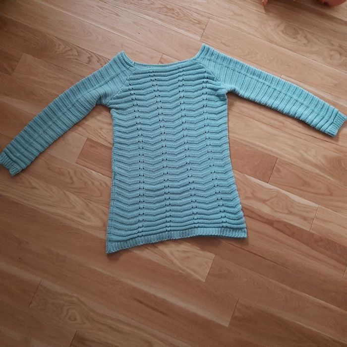 Miętowy jasno zielony turkusowy swetr sweter sweterek tunika S/M