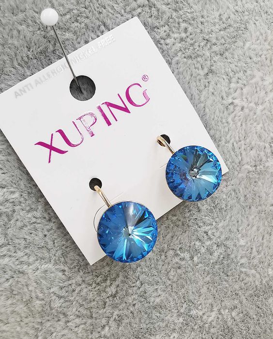 Kolczyki 18K pozłacane 16/12 MM HELIOTROPE CRYSTAL Swarovski