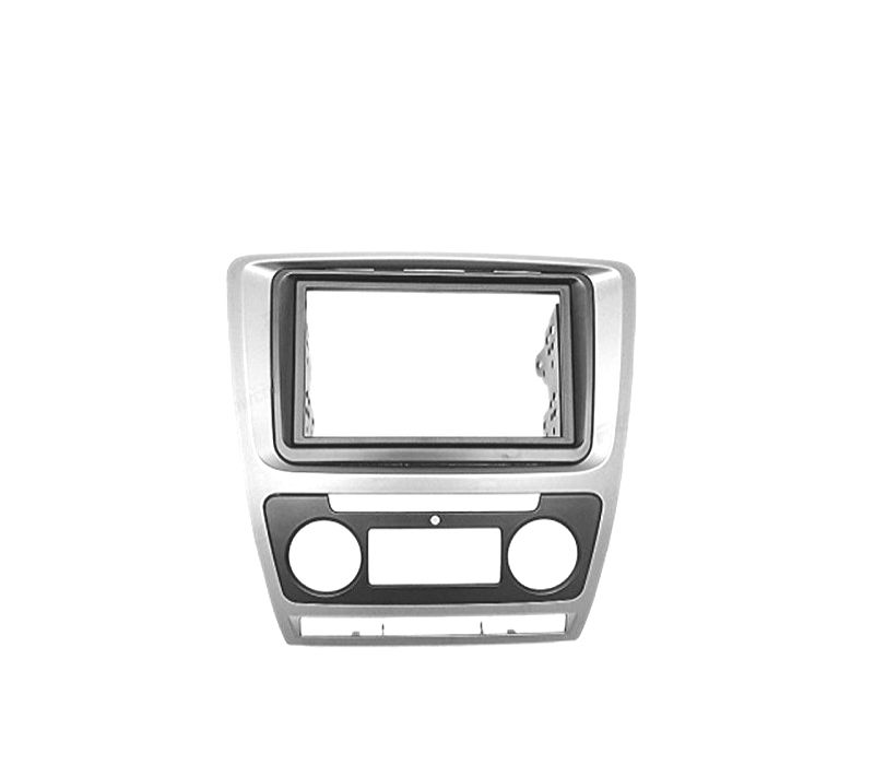 MOLDURA ADAPTADOR CINZENTO PARA RADIO 2-DIN PARA SKODA OCTAVIA 08-13 CON AIRE ACONDICIONADO AUTOMÁTICO