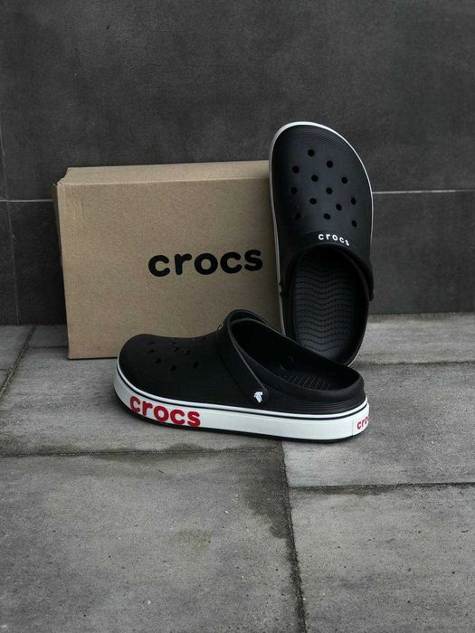 Повседневные Crocs мужские Black\White распродажа! Легкие Крокс Хит!