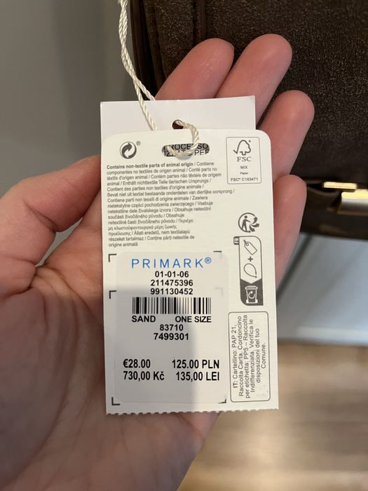 Nowa torebka zamszowa brązowa Primark