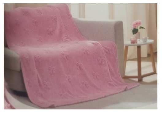 Koc DEKORACYJNY w KOKARDKI Różowy Walentynki 150 cm x 200 cm