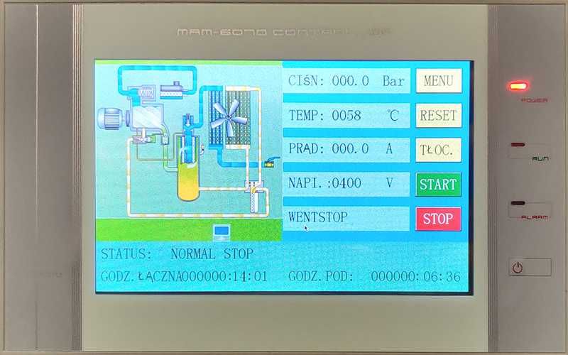 Kompresor śrubowy 15 kw KKS 20 F 720-2200 l/min Kupczyk