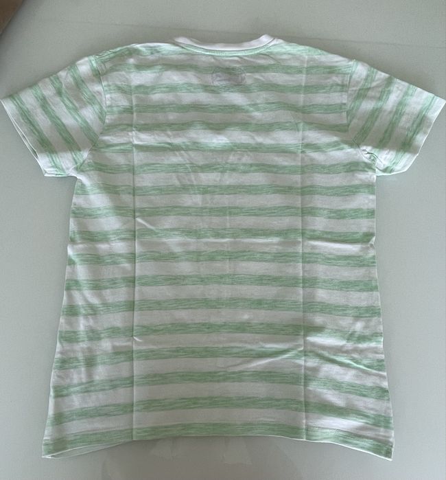 T shirt riscas verde menta e branco rapaz 13/14 anos