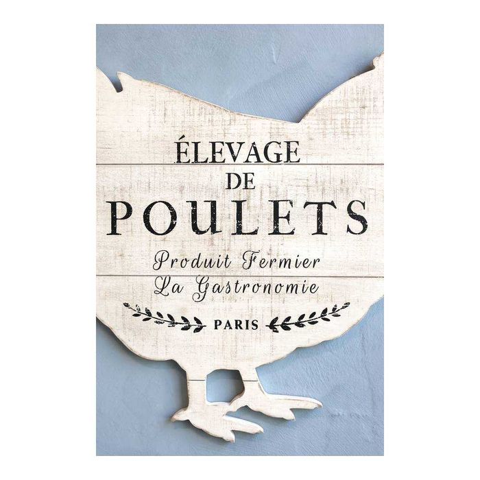 Dekoracja ścienna kura drewniana farmhouse