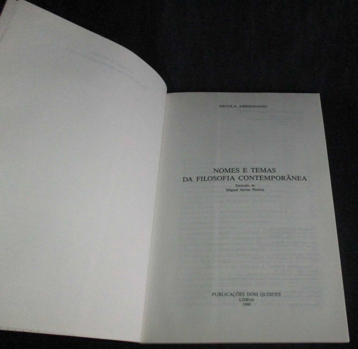 Livro Nomes e Temas da Filosofia Contemporânea Nicola Abbagnano