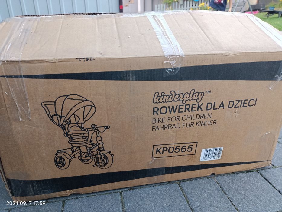 Nowy szary Rowerek trzykołowy Kinderplay KP0565