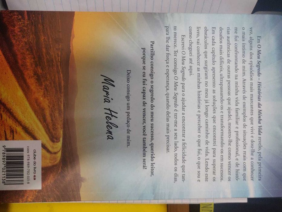 Livro O meu segredo Maria Helena
