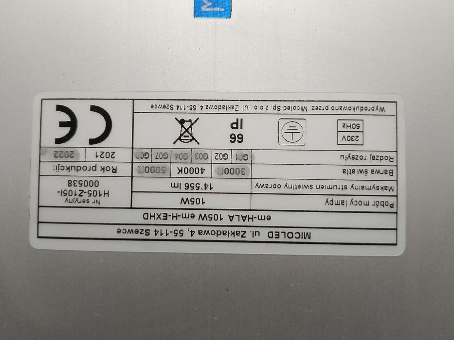 Lampa micoled warsztatowa lampa LED 105w