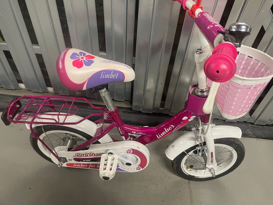 Rower dziecięcy 16" LIMBER GIRL biało-różowy