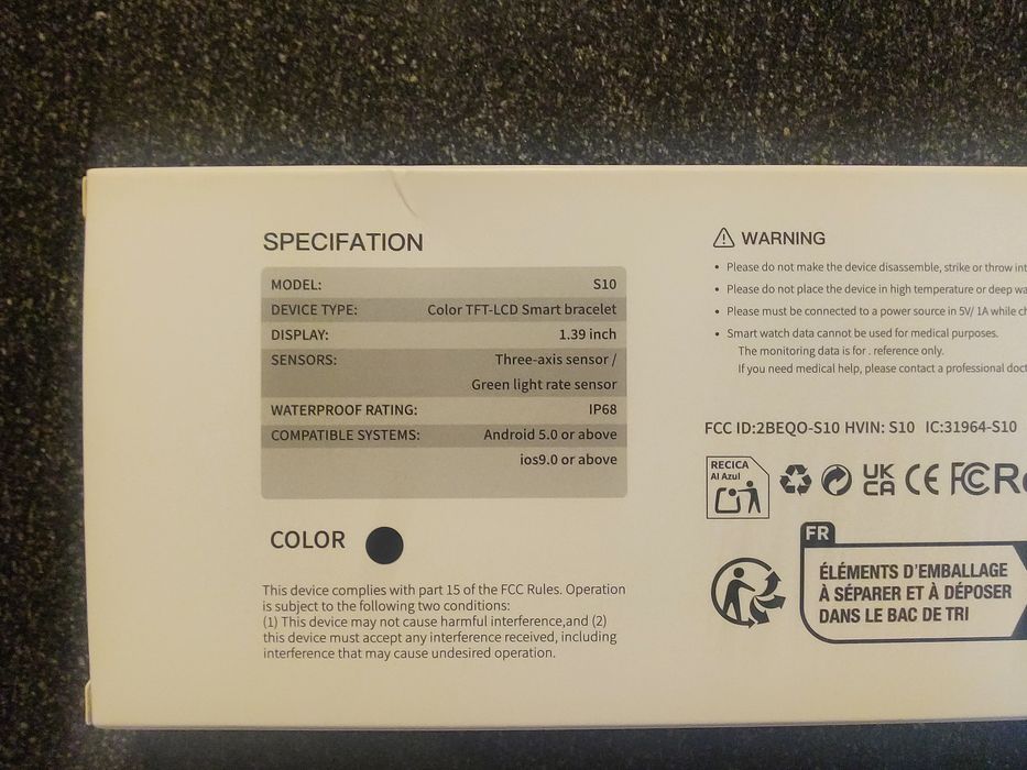 Smartwatch atheewon s10