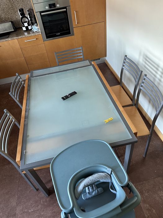 Mesa cozinha que aumenta + 8 cadeiras