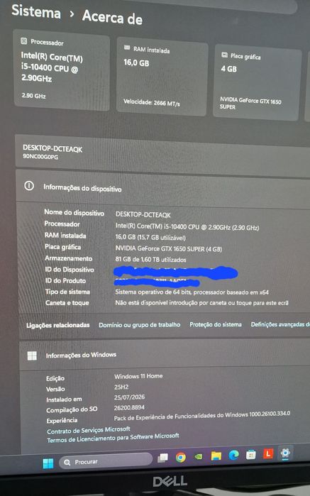 LENOVO Legion T5  i5-10400 - GTX 1650 SUPER - RAM: 16 GB - 512 GB SSD + 1TB SHDD Win 11 e Office