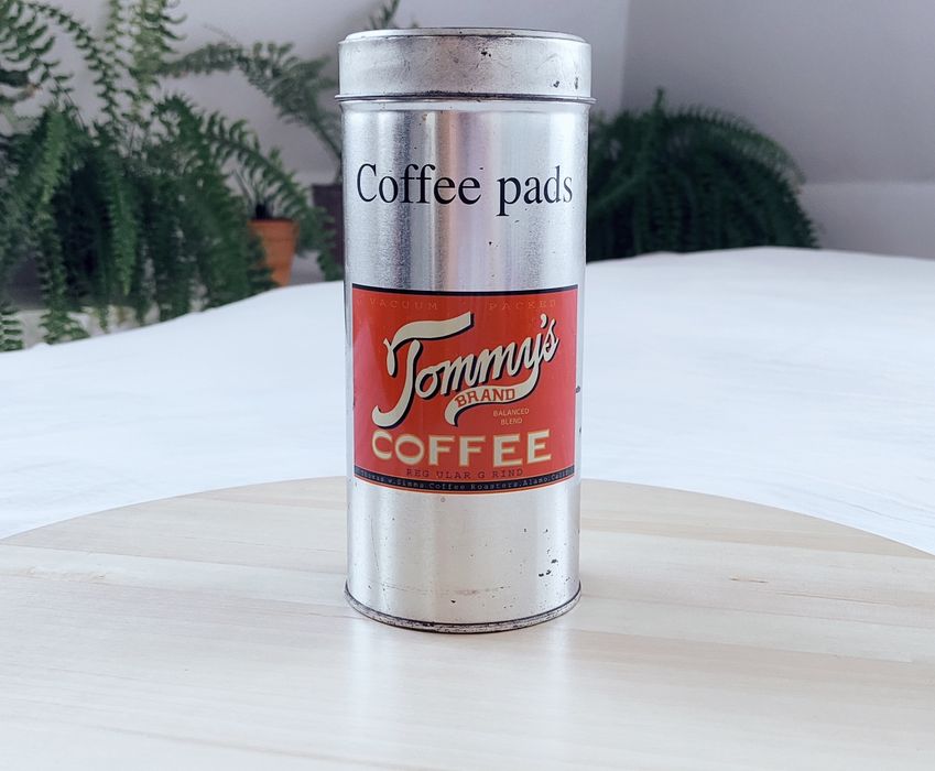 Tommy's Brand Coffee vintage puszka po kawie wys. 17,5cm kolekcjonersk