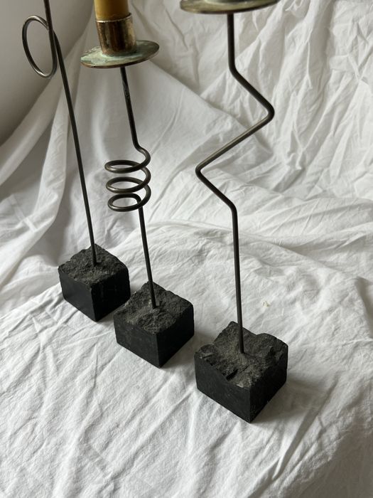 Zestaw 3 swiecznikow vintage ikea