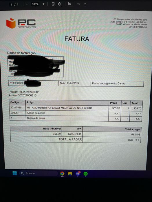 MSI RX 6750 XT 12GB – Garantia até 2027 (PcComponentes)