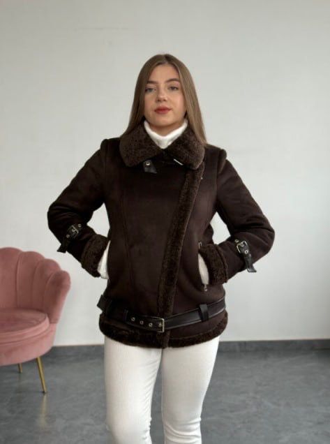 Дублянка d-victory, натуральна замша, 48/50, шоколад