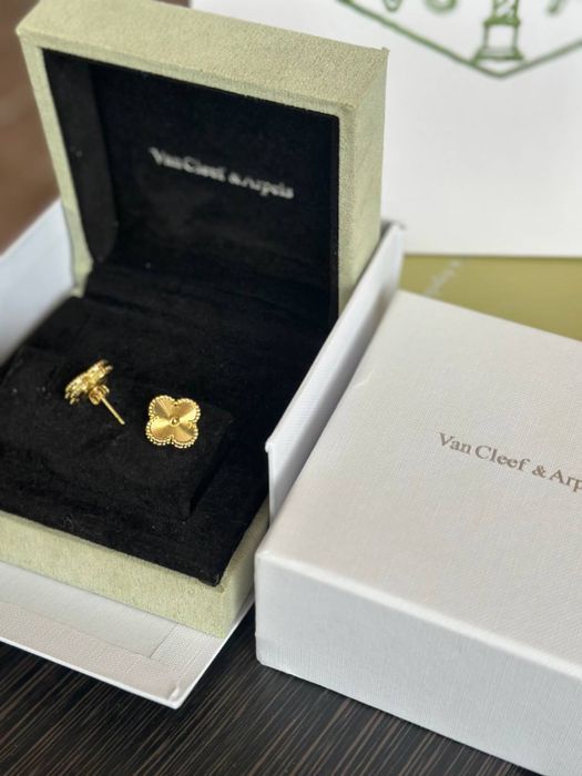 Кульчикі пусети Van Cleef повний комплект бутика