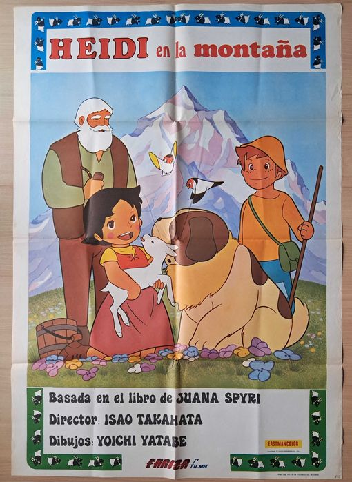 Heidi nas Monstanhas POSTER 1976 CARTAZ 100X70cm Isao Takahata