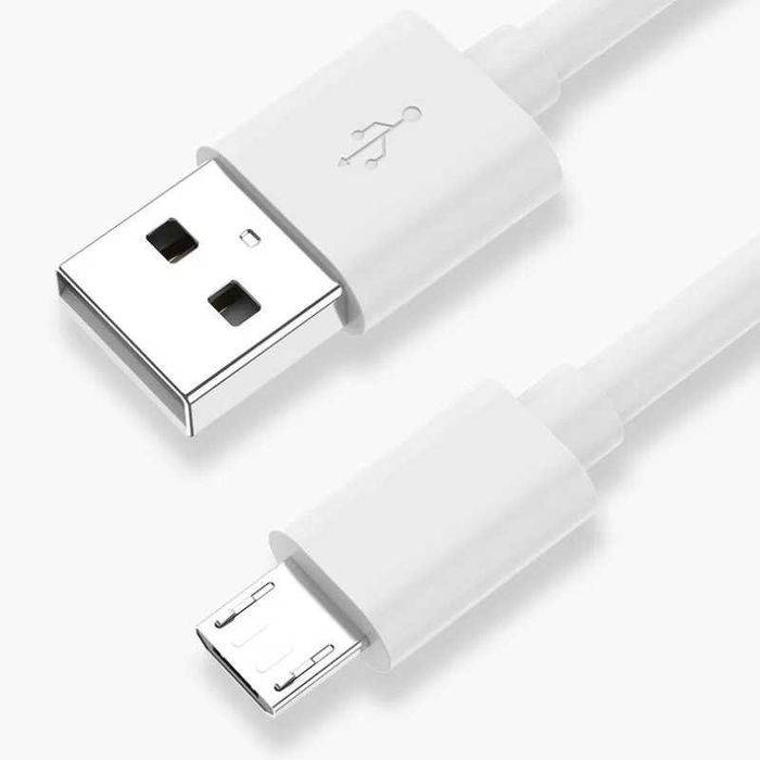 Kabel 1m MicroUSB do USB - Fast Charge 3A - Przewód do Ładowania Biały