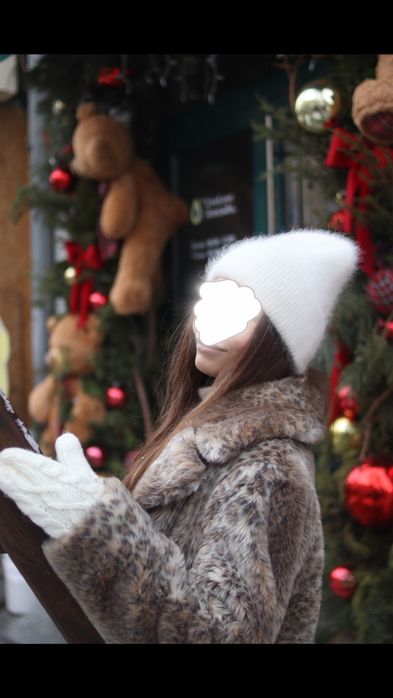 Шапка ангора женская белая