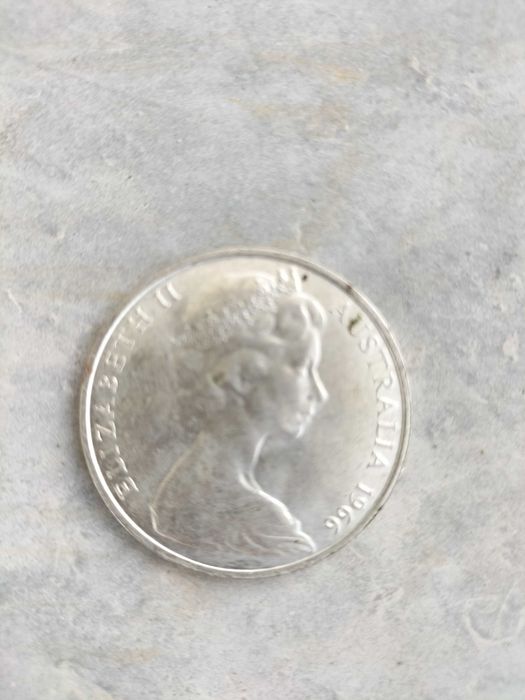 Lote 5 Moedas de Prata - 50 Cents Austrália 1966 (Raras/Circulares)