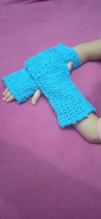 Rękawiczki damskie wełniane turkusowe