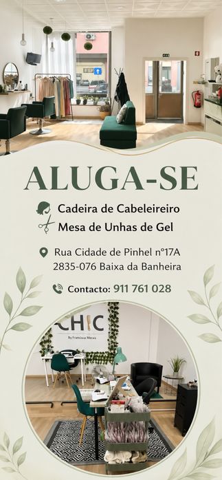 Aluga-se cadeira/ mesa unhas