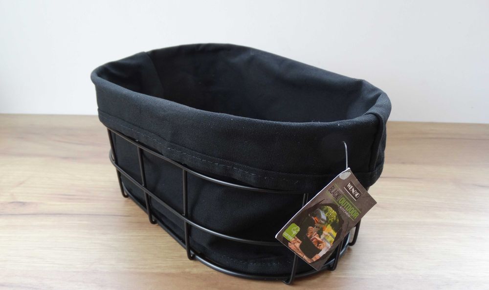 Koszyk metalowy z bawełnianą wyściółką