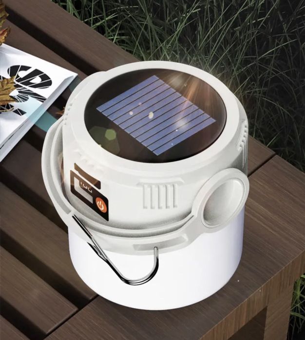 Сонячна LED лампа з гачком та Type-C зарядкою