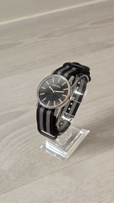 Reloj S Mod Quartz Preto e Rosa Dourado