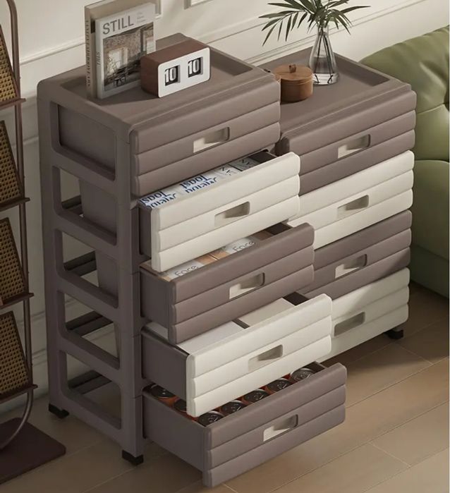 Новый пластиковый комод тумбочка для хранения  5 ящиков