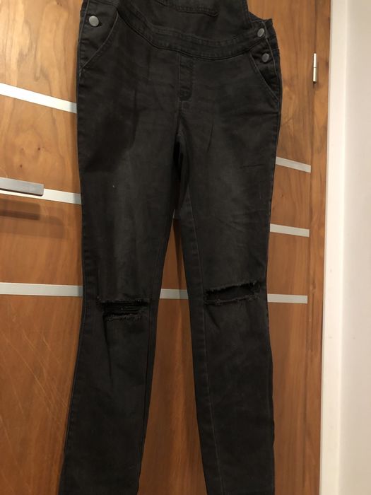 Ogrodniczki czarne jeansowe r.S