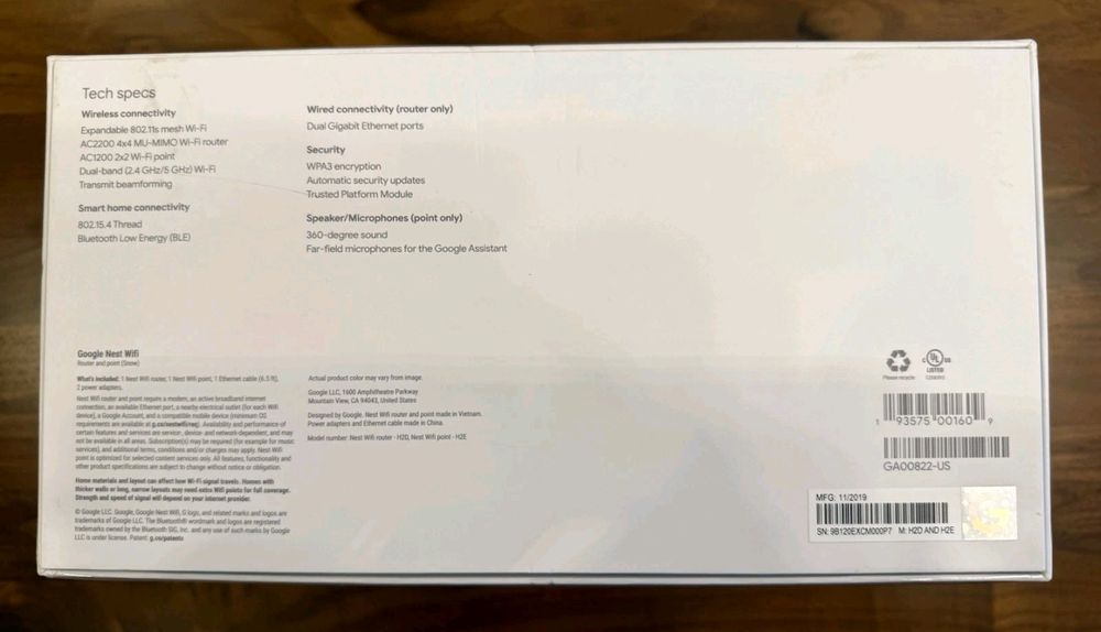 Google mesh роутер AC2200 + колонка/точк доступа с голос ассистентом