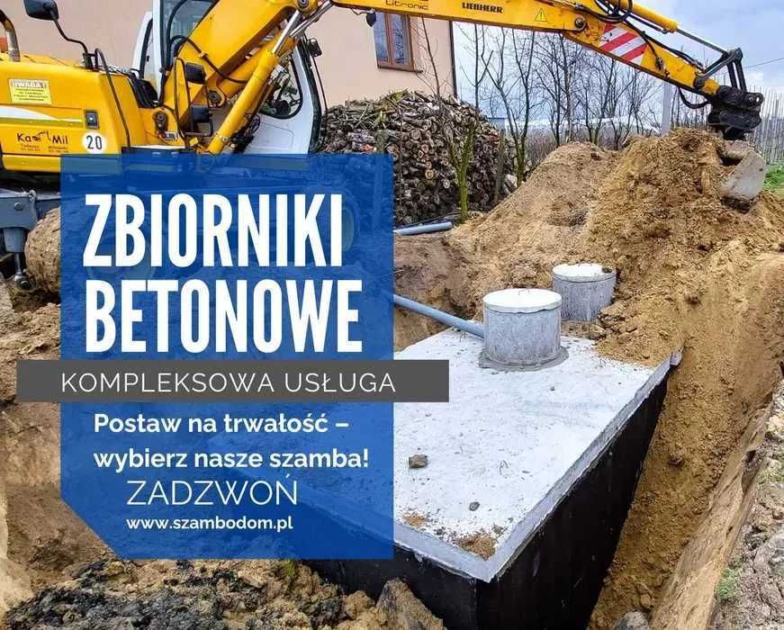 Szambo betonowe 10m3 z wykopem zbiornik na deszczówkę 5m3 kanał samochodowy