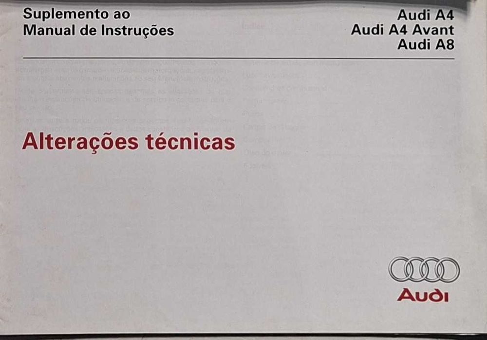 Manual de instruções do Audi A4 Avant, original - 1995