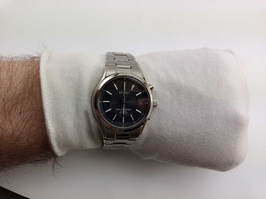 Японские мужские часы Seiko Solar SBTM193 титан, радиоконтроль, сапфир