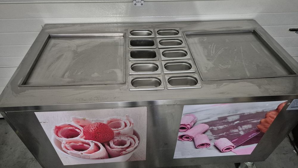 Máquina de gelados rolo tailandês rolinho