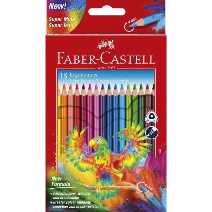 Kredki ołówkowe trójkątne 18kol. FABER CASTELL Faber Castell etui