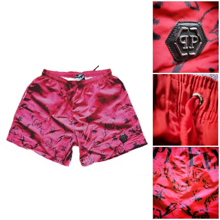 Spodenki Szorty Kąpielowe Philipp Plein czerwone