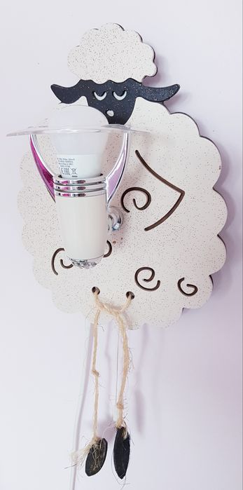 lampka  drewniana black red white