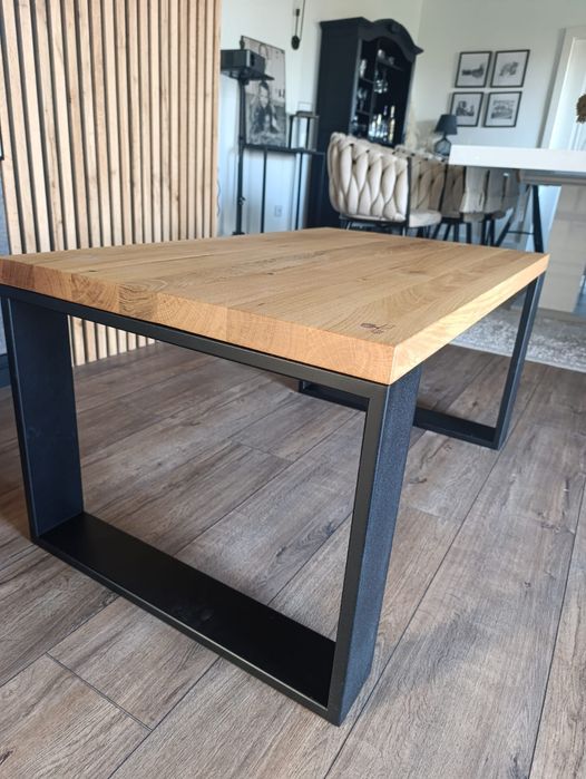 Stolik kawowy, dębowa ława , loft