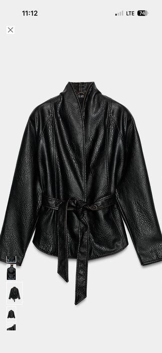 Шкірянка косуха Zara, нова з біркою, темно коричнева Xs