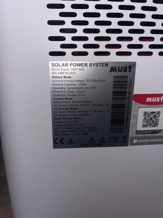 Зарядна станція Must HBP18-3024-280 3 кВт