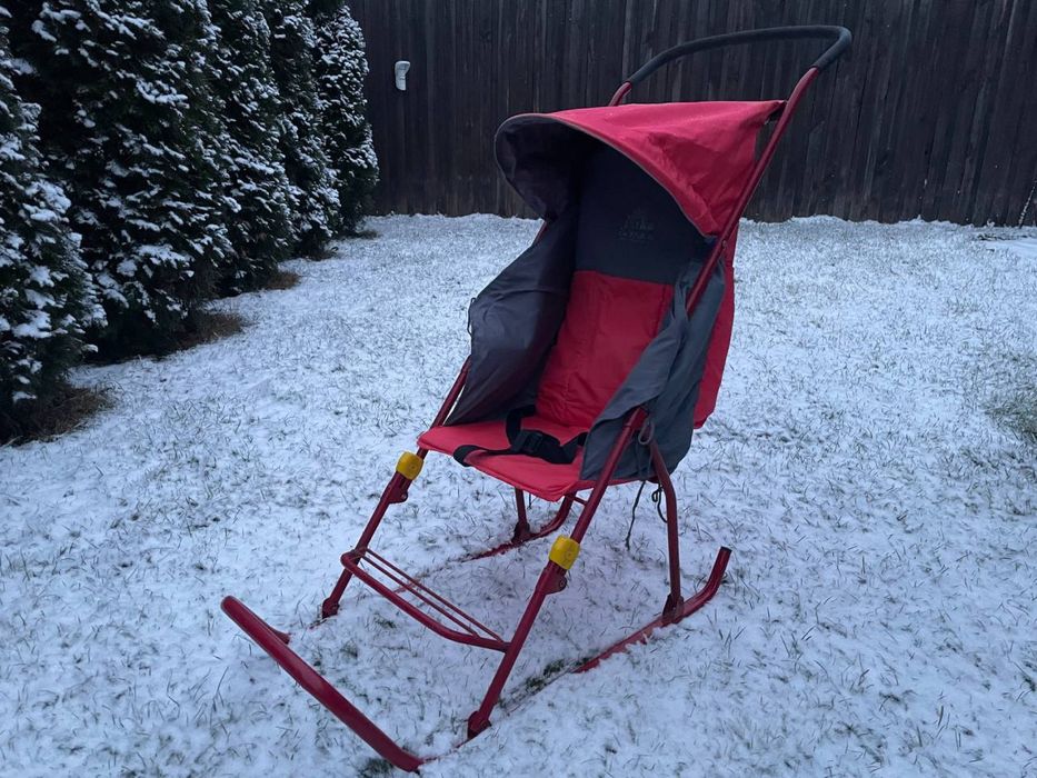 Санчата з ручкою мами коляска сани санки складные саночки борд візочок