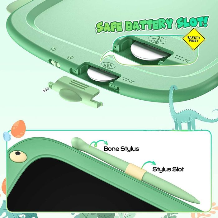 Tablet de escrita LCD para crianças, cor verde