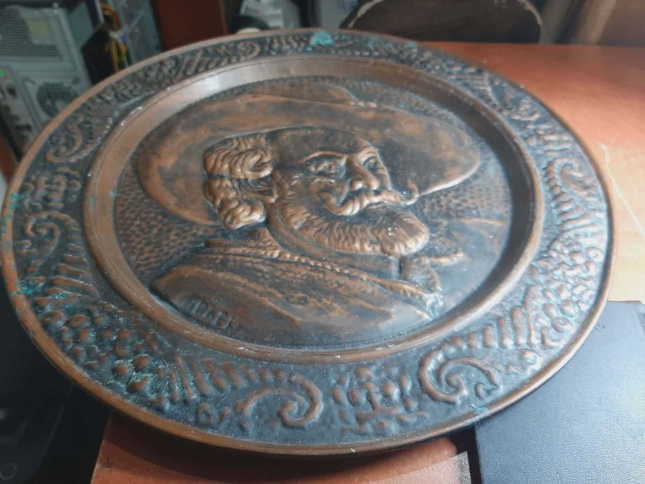 Piękny mosiężny obraz o średnicy 36cm