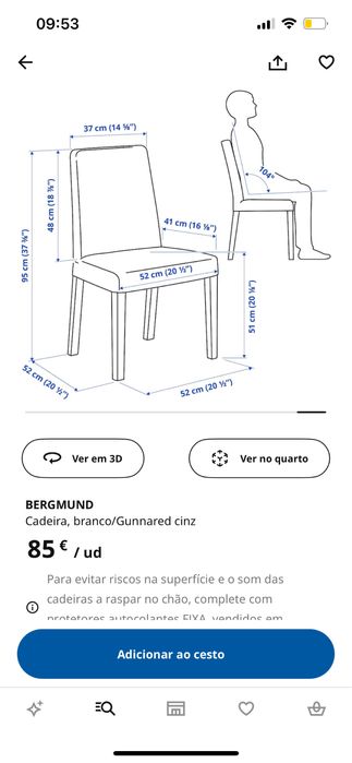 4 cadeiras Ikea cinza