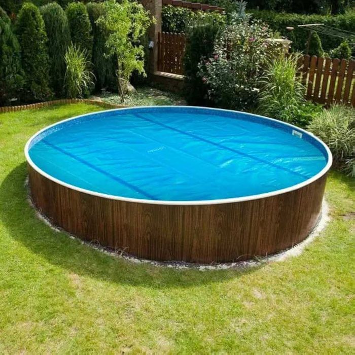 AREBOS Osłona przeciwsłoneczna basenu | Ø 3,05 m niebieska