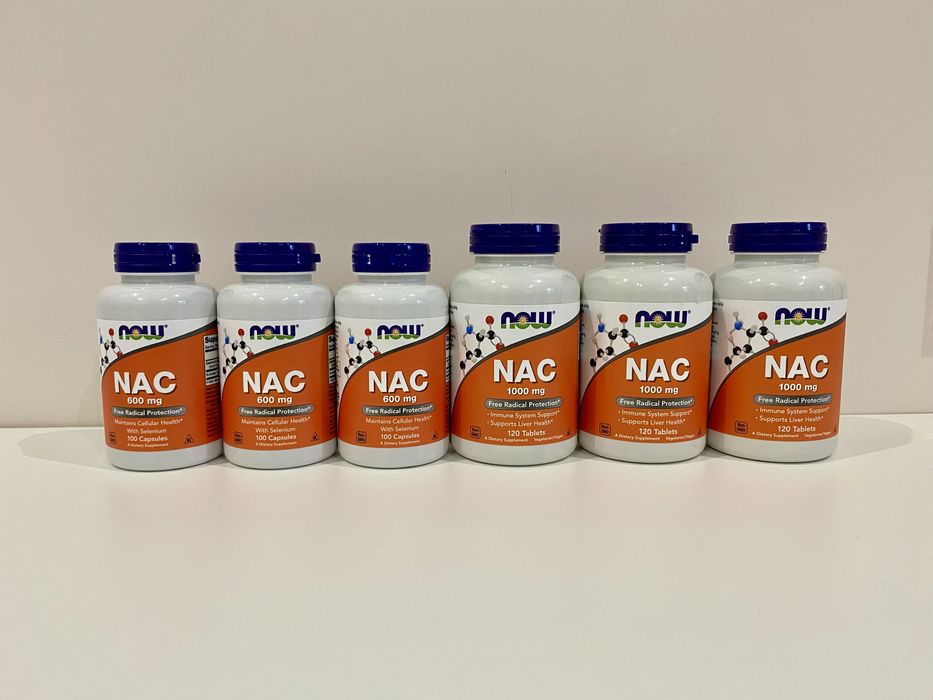 NOW Foods, N-ацетилцистеїн NAC 1000 мг, 120 шт та 600 мг, 100 шт Нак